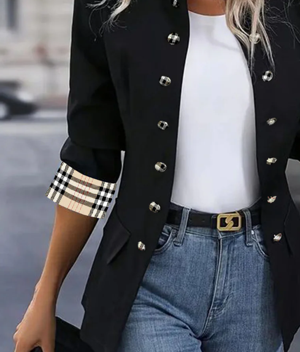 Clémence™ | Blazer Tendance à Carreaux